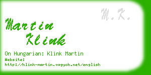 martin klink business card